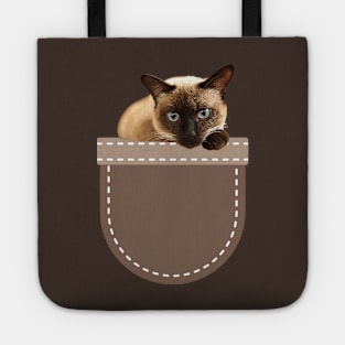 Cat in Pocket (Tonkinese Cat) Tote