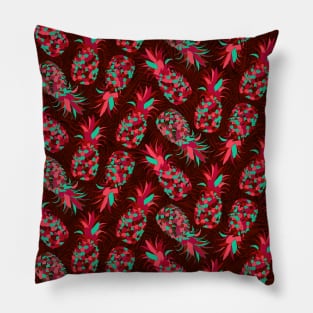 Red Mosaic Pineapples Pillow