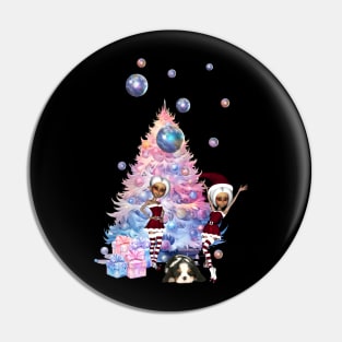 Cute little elves celebrate the christmas time Pin