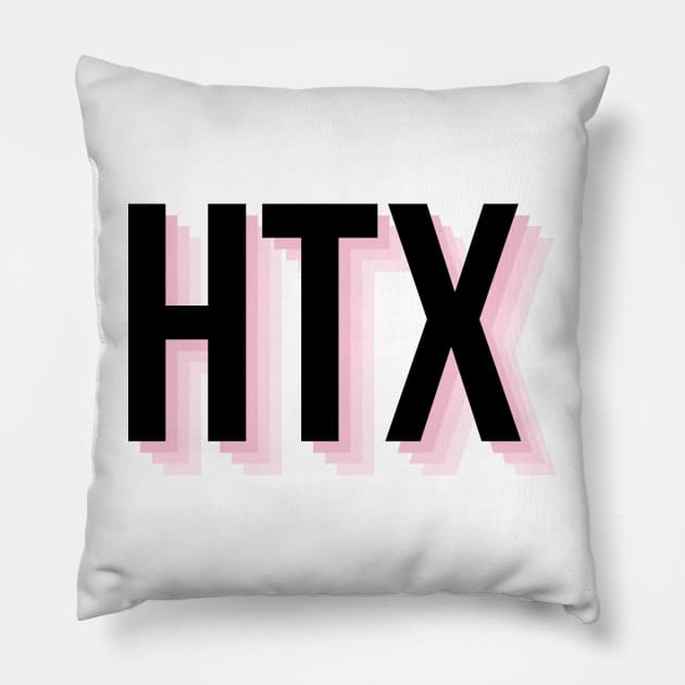 HTX in black & pink Pillow by emilykroll