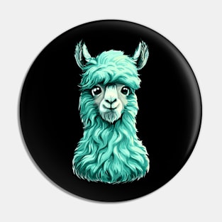 Aquamarine Llama Pin