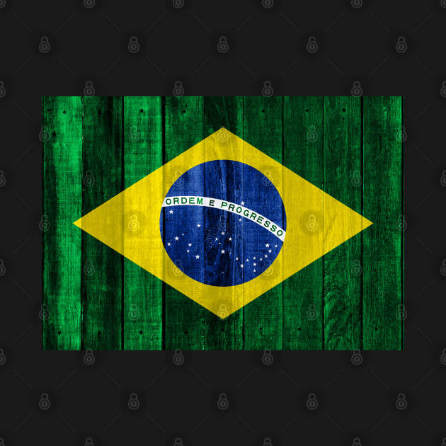 Flag of Brazil Brazilian Flags Memorabilia - Wood by DrPen