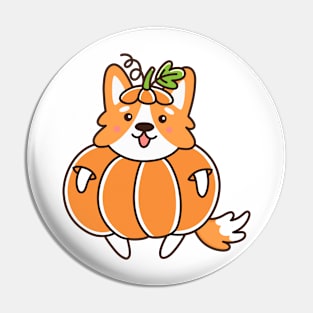 Cute corgi dog - pumpkin Pin