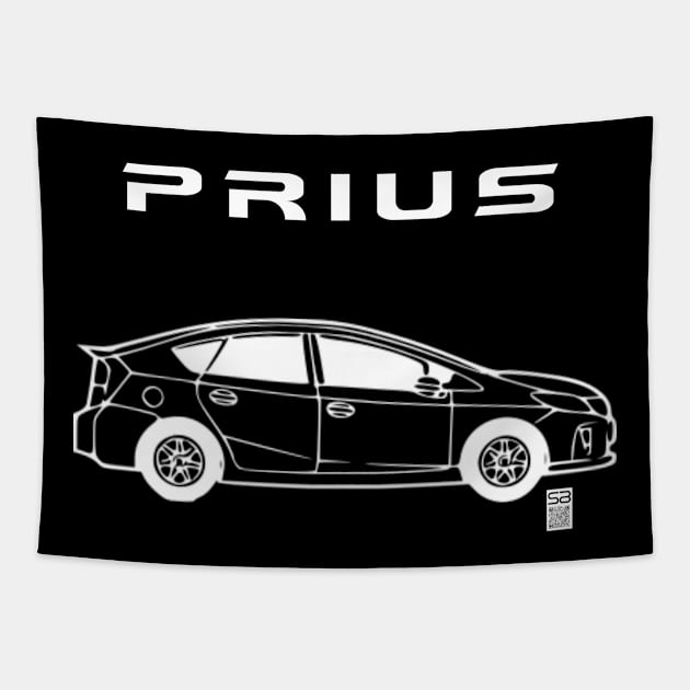 Prius (white design) Tapestry by JSnipe