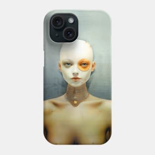 Calm Girl on Blue on a Dark Background Phone Case