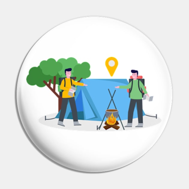 Hiking Camping Pin by Shop Ovov