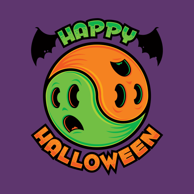 Happy Halloween Ghost Yin-Yang by fizzgig