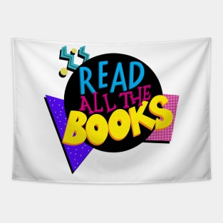 Vintage 80s Read All The Books Tapestry