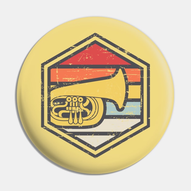 Retro Badge Tuba Light Pin by rojakdesigns