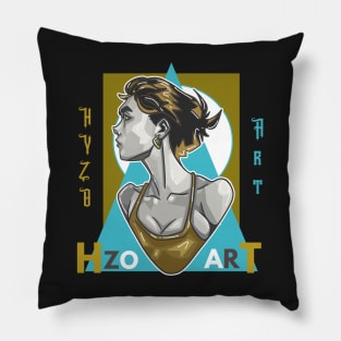 aqua portrait Pillow