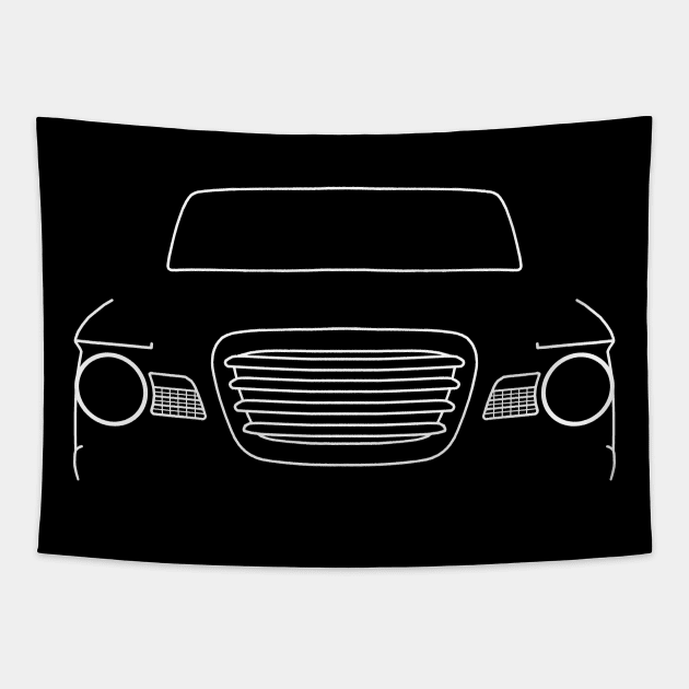 Studebaker Champ 1960s classic pickup truck white outline graphic Tapestry by soitwouldseem