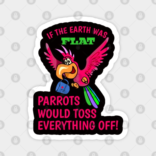 Parrot tossing mug Magnet by Einstein Parrot