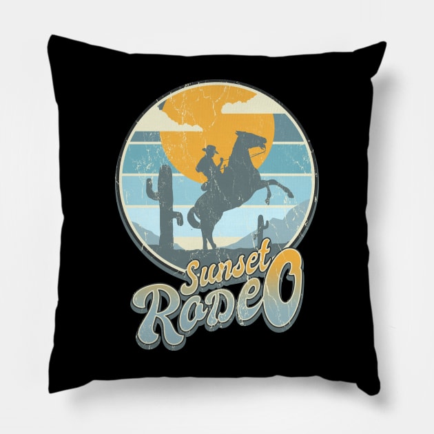 Sunset Rodeo Pillow by robotrobotROBOT