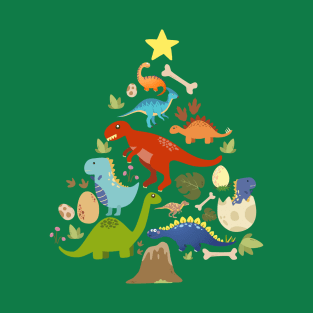 Dinosaur Christmas Tree T-Shirt