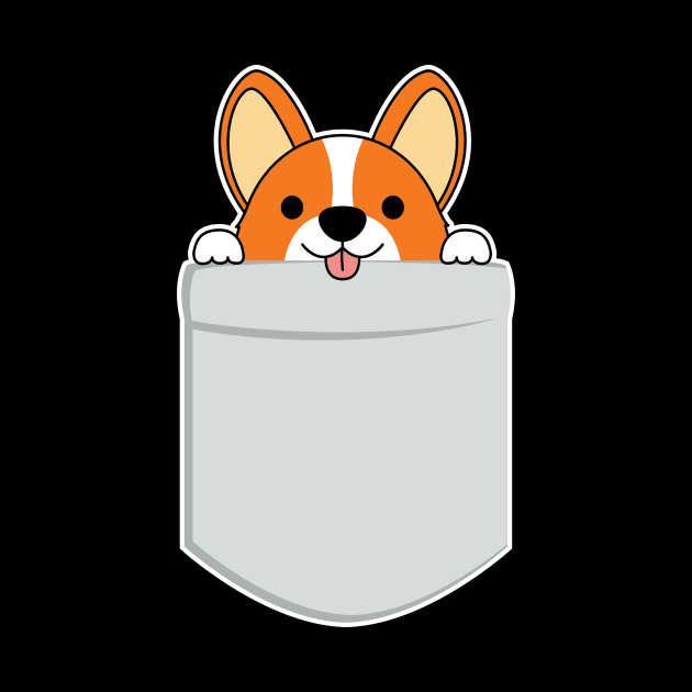 'Corgi Pocket Tee' Adorable Corgis Dog by ourwackyhome