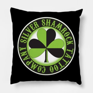 Silver Shamrock Tattoo Company Green Nautical Shamrock Logo Pillow