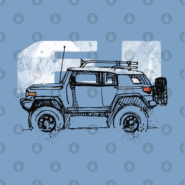 Toyota FJ Cruiser - Sketch artist Profile, best gift for FJ's Dad, Mom birthday gift, off road T-Shirt by mismail