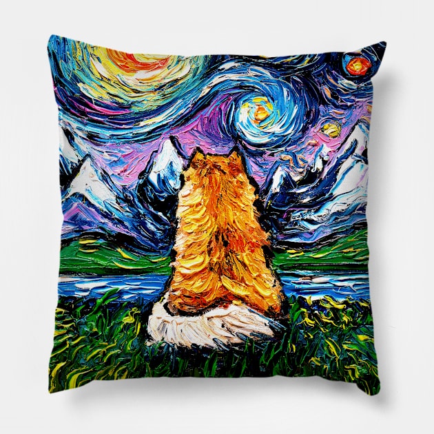 Pomeranian Night 2 Pillow by sagittariusgallery