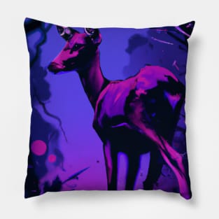 Vaporwave Deer Pillow