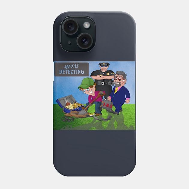 Metal detecting finding treasure Phone Case by lytebound