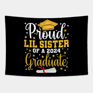 Proud lil sister of a 2024 Graduate Class Senior Graduation Tapestry