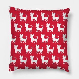 Chihuahua silhouette print (large) red Pillow