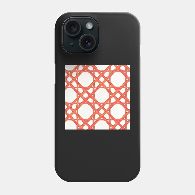 Orange lattice rattan webbing Phone Case by SophieClimaArt