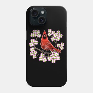 Red Cardinal dogwood flower North Carolina Virginia Phone Case