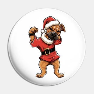 Cartoon Christmas Boxer Dog Dancing Pin