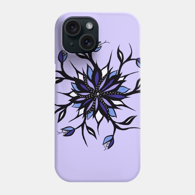 Weird Kaleidoscope Flower Mandala With Teeth Phone Case by Boriana Giormova