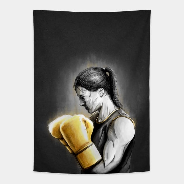 Katie Taylor Ireland Boxing Artwork Tapestry by barrymasterson