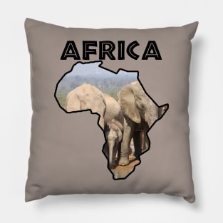 Africa Wildlife Continent Elephant Family Pillow