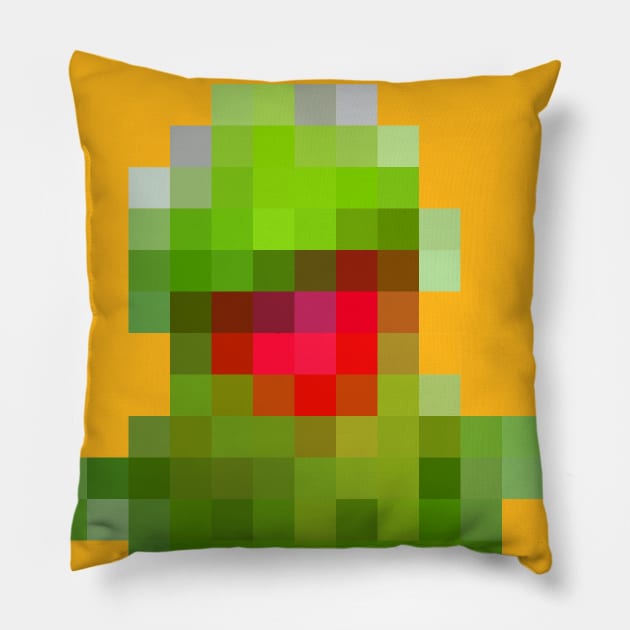 8bit Kermit Fanart Design Pillow by DankFutura