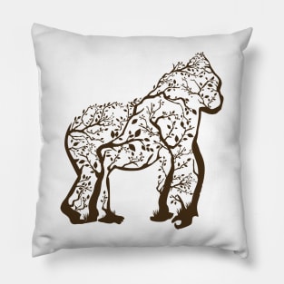 gorilla tree illustration Pillow