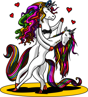 Unicorn Couple Dancing Valentines Day Cute Magnet