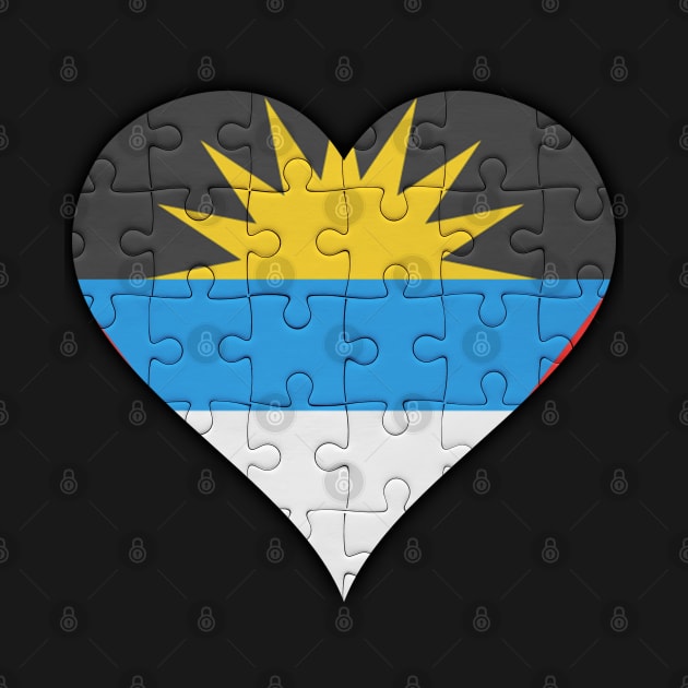 Antiguan & Barbudan Jigsaw Puzzle Heart Design - Gift for Antiguan & Barbudan With Antigua & Barbuda Roots by Country Flags