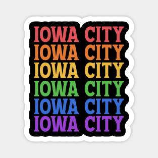 IOWA CITY RAINBOW TEXT Magnet