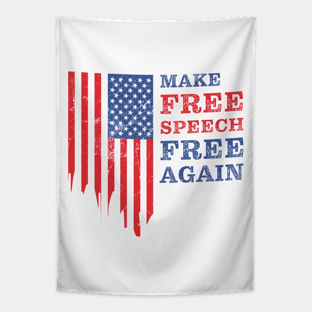 Make Free Speech Free Again: First Amendment Conservative Tapestry by Destination Christian Faith Designs