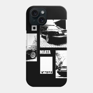 Mazda Miata MX-5 Black 'N White Archive (BLACK VERSION) Phone Case