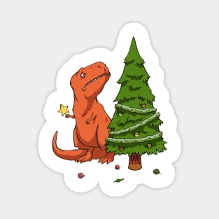 t rex celebrates christmas Magnet