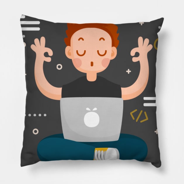 Coding Meditation - Yoga Pillow by IbR860