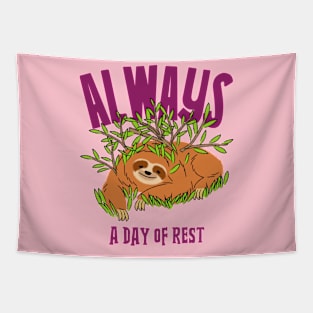 Rest Day Day Off Sloth Tapestry