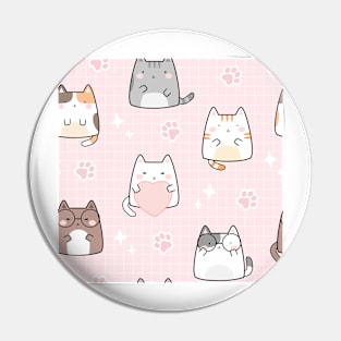 Kawaii Cute Cats Pattern Love Pin