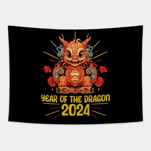 Majestic 2024 Dragon - Lunar New Year Celebration Design Tapestry