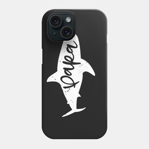 Papa Shark Fin Daddy Distressed Phone Case by underheaven