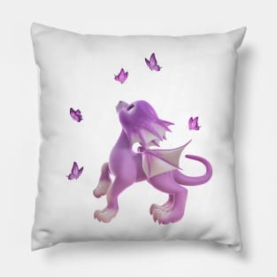 Little Dragon with Butterfly 2 Pillow