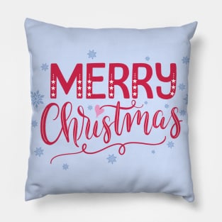 Merry Christmas Hand Lettering Pillow