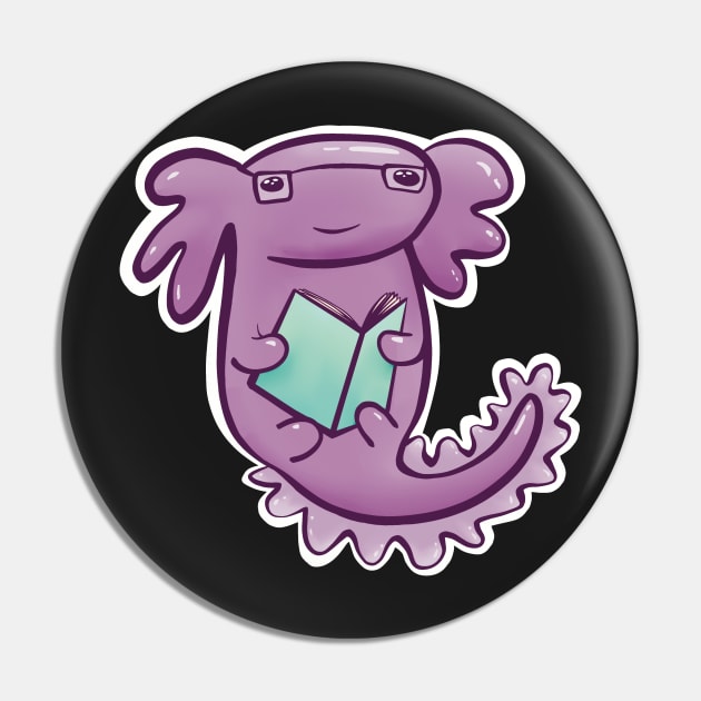 Axolotl Reading - I love to read a lotl Pin by SubtleSplit