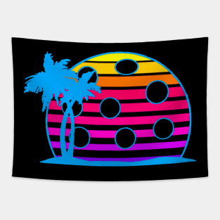 Pickleball Retro Wave Sun Vintage 80s Style Tapestry