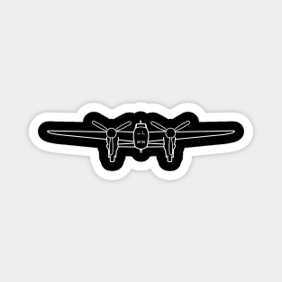 Mosquito WW2 combat aircraft outline graphic (white) Magnet